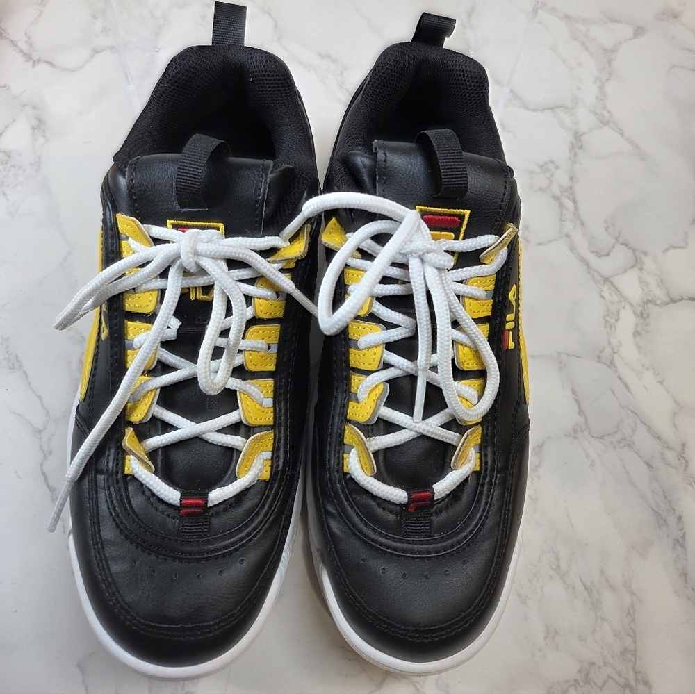 Fila Kids Black and Yellow Athletic Sneakers - Picture 3 of 8